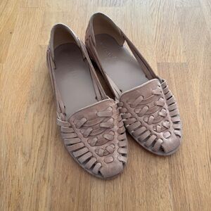 Nisolo 6 Tan Leather Huarache Slip On Sandals